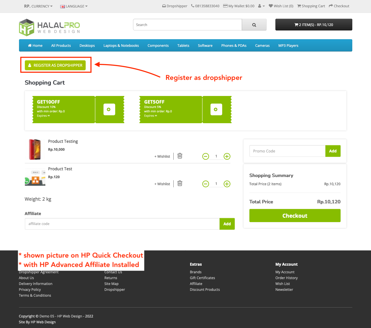 new dropshipper registration on opencart